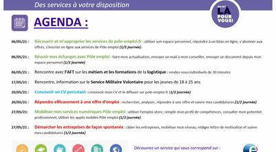 Agenda Pôle Emploi du mois de mai